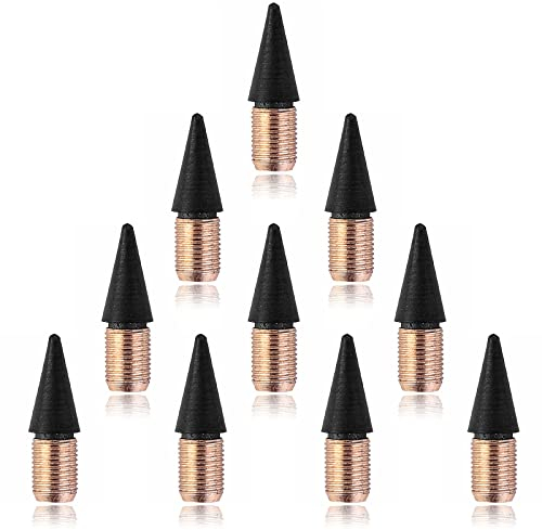 YUTOU 10 Stück Ewiger Bleistift Wechselkopf Tintenlose Bleistifte Ewig Ersatzkopf Unendlicher Bleistift Austauschbare Nachfüllungen Graphitstift für Schüler Zeichnung Kindergeschenk