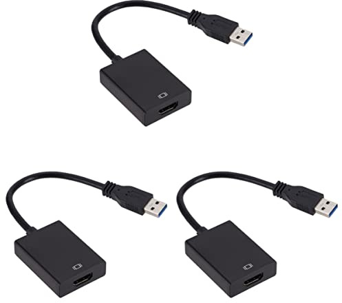 Gatuida 3stücke USB Adapter Video Kabel Konverter Für Pc Laptop Projektor Schwarz Unterstützt Audio Video Einfache Bedienung Treiberfrei