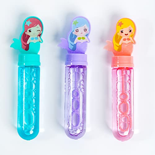 Toyseum 24 x Meerjungfrau Seifenblasen für Kinder Partytüten 24 Stück (3 Designvarianten) (TOY-BUB-24)