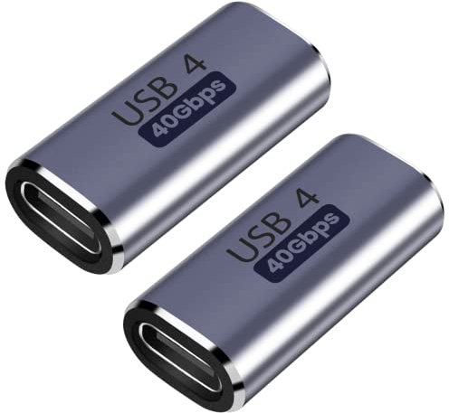 USB C Female to Female Adapter, 40Gbps USB Type C Adapter Data Transfer Connector Compatible for Samsung, MacBook and More