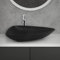 ML-Design Lavabo en Céramique Noir Mat, 69 x 46 x 13 cm, Triangulaire, Vasque à Poser sur Plan de Toilette, Lave-Mains Évier pour la Salle de Bain/WC Invités, Design Moderne, sans Matériel de Montage