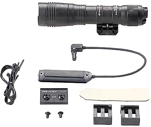 Streamlight 89009 ProTac 2.0 2000-Lumen Rail Mount High Lumen Tactical Rechargeable Long Weapon-Mounted Flashlight with Straight Pressure Switch, SL-B50 Battery Pack and USB-C Cord, Black