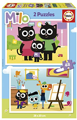 Educa - Puzzle 48 Teile für Kinder ab 4 Jahren | Milo, 2x48 Teile Puzzle für Kinder ab 4 Jahren, Puzzleset, Kinderpuzzle (19542)