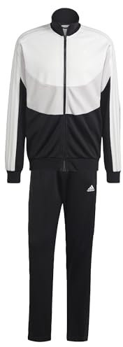 adidas Herren Colorblock Track Suit, Black/Grey One/White, S