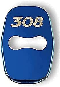 DURAGS 4 Pièces Couverture Serrure Voiture pour Peugeot 308, Couverture Serrure Porte Voiture Pluie La Rouille Cache Verrou De Porte Corrosio Accessoires