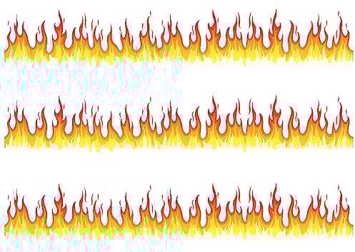 Orange Trading Dartmouth LTD A4 Edible Decor Icing FIRE Border Edible Cake Topper Decoration