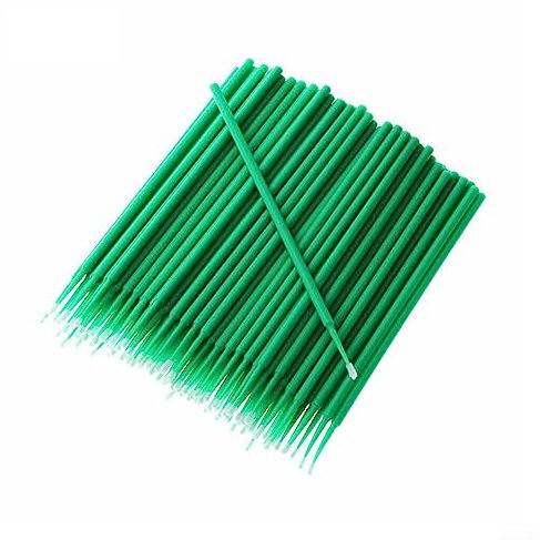 Lot de 100 pinceaux de retouche jetables pour réparation de peinture automobile, nettoyage de dédouanement, applicateur de voiture, vert