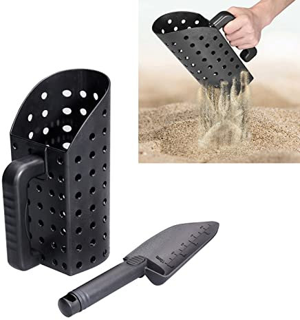 Pala de Arena Detector Metales, 1/2 Galón Pala de Arena y Pala Accesorios para Detectores de Metales, Herramienta de Detección de Metales para Playas y Búsqueda de Tesoro