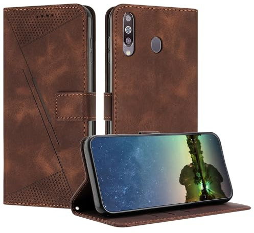 Mo-Beauty Handyhülle für Samsung Galaxy A20S, PU Leder Brieftasche Klapphülle Magnetic Standfunktion Kartenfach Schutzhülle hülle für Samsung A20S - Braun