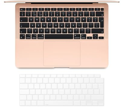 elago Funda de Teclado de TPU Ultrafina Premium Compatible con MacBook Air M1 de 13 [A2179 A2337] con Touch ID, Modelo lanzado en 2020, Piel Protectora de 0,1 mm de Grosor (diseño UK/EU)