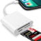 SD Kartenleser iPhone,SD Kartenleser für iPhone iPad,SD Card Reader iPhone 2 in 1 mit Dual Slot für Micro SD/SD,Speicherkarte Kamera gleichzeitiges Laden/Kartenlesen,SD Karte Adapter,Kartenlesegerät
