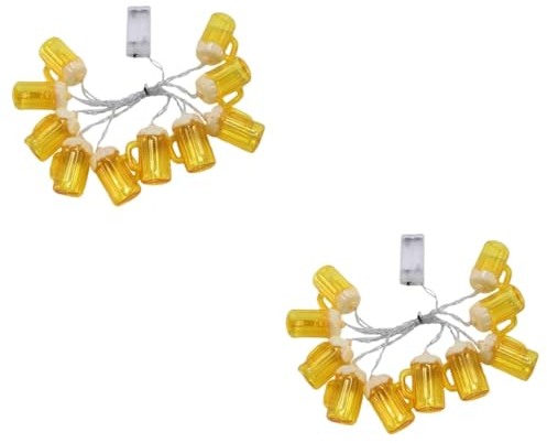 Amosfun 2 Stück Schnur Biergeburtstagsdeko für Männer oktoberfest dekoration faschingsdekoration Dekorationen für Bierpartys Bierlichter Kinderzimmer Laternenpfahl Anhänger Plastik