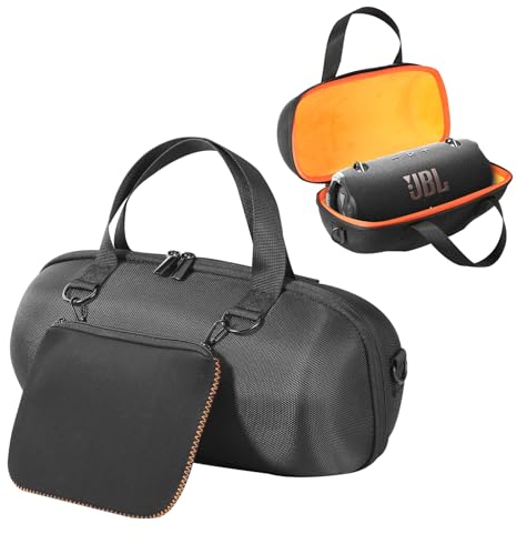 Seracle Eva Hart Fall Reise Schutz Tasche Case Etui Hülle für JBL Xtreme 4 Musikbox, Controller, und Sonstiges Zubehör, Lagerung und tragbaren Schutz (Schwarz+Orange)