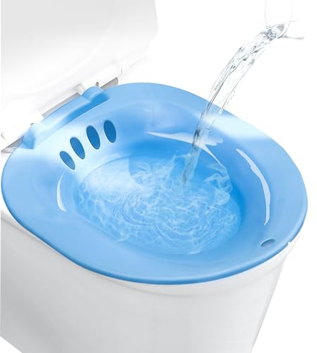 Sitz Bath for Toilet, Portable Sitz Bath for Hemorrhoids, Sitz Bath Postpartum, Sitz Baths, Bidet (Blue)