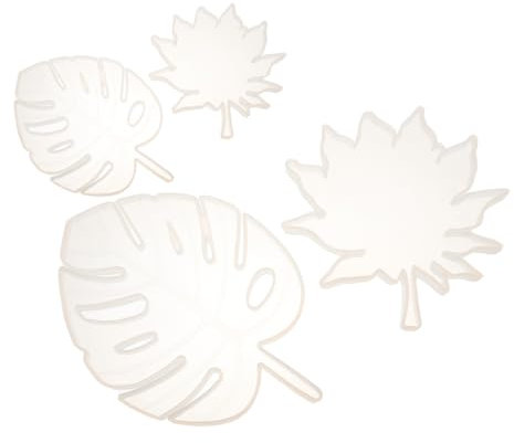 SEWACC 4stücke Teiliges Silikon Gießform Kunsthandwerk -making Mould Mit Ahorn Und Monstera-blattdesign Langlebig Und Praktisch Für Kreative Projekte Für Bastelfreunde