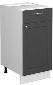 Vicco Küchenunterschrank Fame-Line, Anthrazit-Gold/Weiß, 40 cm, AP Anthrazit