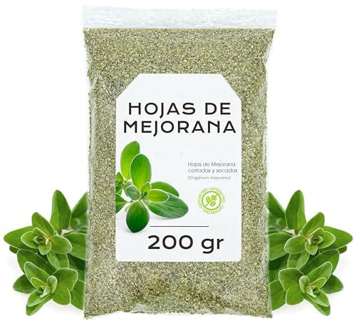 Mejorana Hojas 200g - Mejorana Seca y Cortada - Infusion de Mejorana - Te de Mejorana - Mejorana a Granel (200 gr)