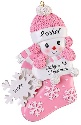 ALBK Personalised Baby's First Christmas Bauble - Custom Christmas Ornaments with Name, Xmas Gifts for Kids, Girls, Boys, Toddler