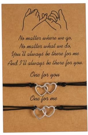 Tindo Geschenkearmband Herzen verankert - Pärchen Armbandänder - Freundschaftsarmbänder - Aufmerksamkeits Geschenk - Geschenk für Freunde, Pärchengeschenk - Geschenkidee Armband - Süßes Armband