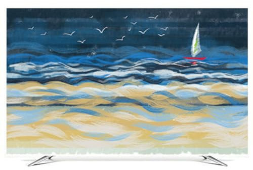 Indoor 24-85 Inches TV Cover Dust Proof TV Screen Protector For LCD LED Modern Style Painting TV Dust Cover Bedroom Living Room Decoration(Size:85IN(W190xH110CM),Color:B)