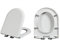 WAMVZYX D-förmiger Toilettensitzbezug, Toilettensitz mit Absenkautomatik, Schnellverschluss-Scharniere, Kunststoff, D-förmiger Toilettensitz, weiß, 36 x 45 cm (35,5 x 44 cm)