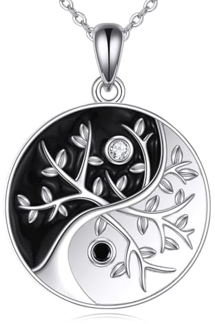 Vadmans Yin Yang Halskette Sterling Silber Lebensbaum Anhänger Schmuck Geschenke für Damen und Herren (Yin Yang Lebensbaum)