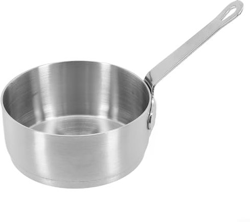 Yhenlovtt Piccola casseruola in acciaio inox, antiaderente, piccola casseruola con manico lungo, piccola pentola per latte, per casa, cucina, picnic all'aperto (argento (100 ml)