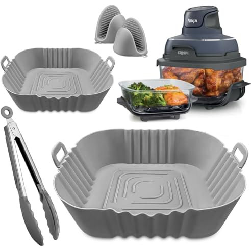 Air Fryer Accessories for Ninja Crispi 3.8L Tray: Includes Liners for Ninja Crispi Air Fryer FN101UKGY, Plus Gloves and Tongs for Ninja Crispi, Liners for The 3.8L Tray, Liners for FN101UK by FryEasy