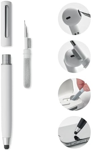 Reinigungsset für In Ear Kopfhörer kompatibel mit Airpods Earbuds Multifunktions-Reinigungsstift weiche Bürste für Bluetooth-Kopfhörer Reinigungswerkzeug Hygienisch in Weiss oder Schwarz (Weiss)