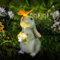 Editbar Solar Kaninchen Figuren Gartendeko für Draußen,Kaninchenlicht Terrassendekoration Osterhase mit Schmetterling,Geeignet für Zimmer im Freien Garten Balkon Terrassendekoration, Ostergeschenk