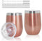 Fsaklaskdy 2 Pcs Tazza Termica, 12 OZ Tazza da Viaggio per Caffe, Beuta Vuoto in Acciaio Inossidabile, Tazze Caffe Compatta Doppia Parete con Coperchio Prova Perdite, Bicchiere Termico con Cannuccia