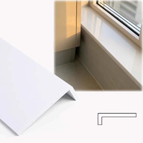 Generisch Fensterbank Verkleidung Fensterbankschutz für Schlafzimmer Ersatzplatten Mit 8mm Thick,Innenfensterbank Fensterbänke Nach Maß, Kunststoff gegen trockene(White,95x15x/37x6in)
