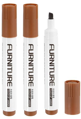 sourcing map Furniture Markers Touch Up, 3pcs Furniture Repair Kit Wood Filler Sticks Wood Markers for Scratches Wooden Floor Table Cabinet Laminate Frames, Maple