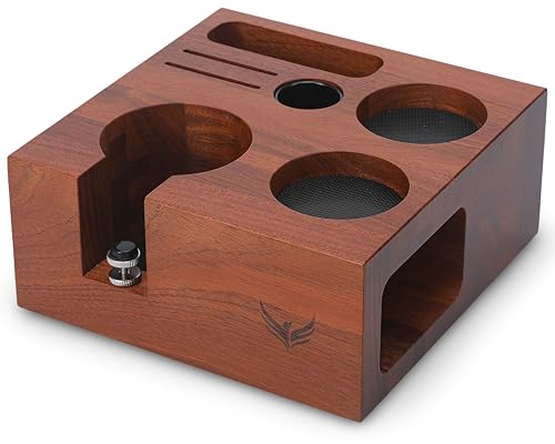 KNODOS 54mm Coffee Tamperstation für Sage Barista Express | Pro, Touch, Bambino Plus, Infuser & Duo Temp Pro – Palisanderholz Espresso Zubehör Organizer