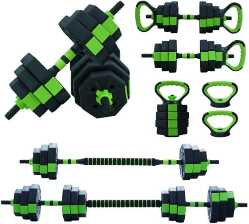 4 In1 Dumbbells Set, 20KG 30KG 40KG Free Weights Set for Home Fitnes, Straight Barbell Kettlebell Push Up, Kettlebell