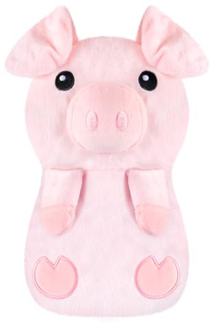 Pig Microwavable Heating Pad for Belly, Neck & Shoulders, Heatable Plush with Moist Heat, Removable Plush Cover, Unscented Natural Fill, Adorable Surprise Present, 6.88 x 10.6, 1.46 lb