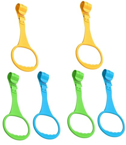 ZUNOXAZ 6 Stück Babybett Pull ringe in Gelb Blau Grün Sichere Haltegriffe für Laufgitter und Beistellbett Einfache Montage Fördert Armkraft und Gleichgewicht bei Junge Mädchen und