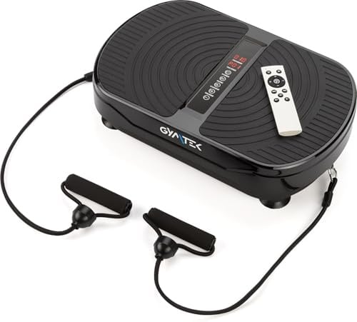 Gymtek Vibrationsplatte - Rüttelplatte Sport für Zuhause mit 99 Geschwindigkeitsstufen, 5 Trainingsprogrammen und Touchscreen – Ideal für Gewichtsabnahme, Fettverbrennung und Muskelaufbau