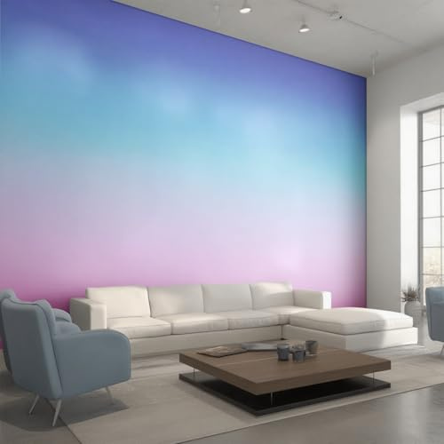 Generisch Vlies Fototapete Ombré 350x256 cm, Tapete Lila Blau Rosa Tapeten Vliestapete Wohnzimmer Farbverlauf Gradient Schlafzimmer Wandtapete Ornamente Mustertapete W&47