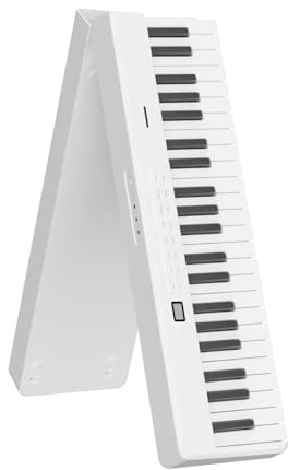 Funien Tastiera Elettrica Portatile per Pianoforte Elettronico Pieghevole a 88 Tasti per Esercizi Domestici Principianti, Ricaricabile con Leggio/borsa Pianoforte - Tasti Reattivi di Dimensioni