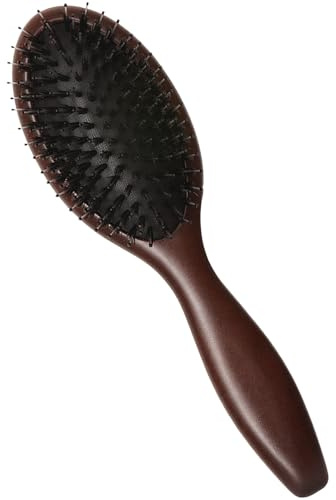 byepica Haarbürste mit Wildschweinborsten, Buchenholzgriff, Luftkissen und Naturborsten, 8,4 x 24,9 cm