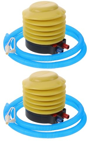 Toyvian 2 Sets Fitness Ball Pump Foot Pump for Inflatable Bed and Pool with 4 Plugs and 2 Plug Remover Quick Inflation No Power Required for Travel and Emergency Kits
