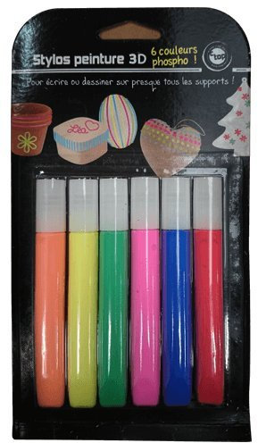 MÉGACRÉA Stylo Peinture 3D Couleurs 6 pièces