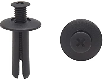 sourcing map 20 Stücke Schwarz Auto Spreizschraube Kunststoff Nieten Kofferraum Halteclip 8mm