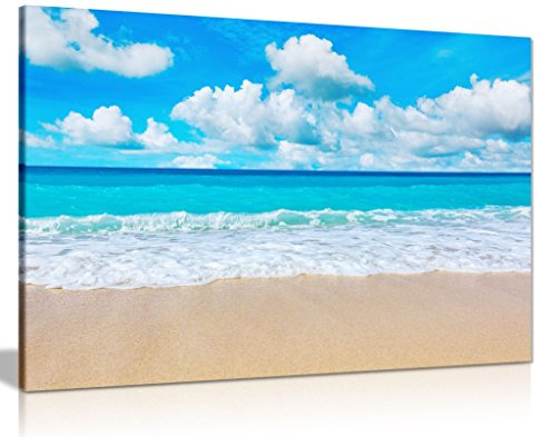 Beach Sand Sea & Sky Canvas Wall Art Picture Print (36X24)
