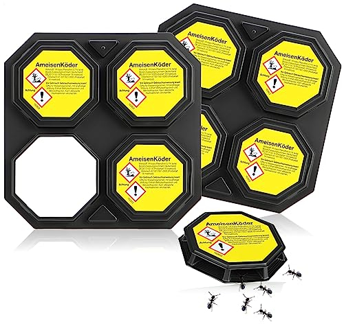 com-four® 8X Ameisen-Köderdosen - anwendungsfertige Köder-Dosen zur zuverlässigen Bekämpfung von Ameisen - geruchlose Beseitigung von lästigen Ameisen (08 Stück - Ameisenköder)