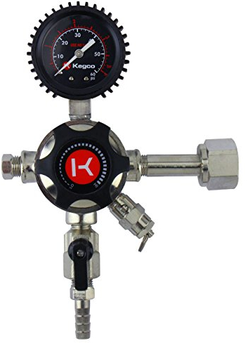 Kegco CO2-Regler LHU51 Messing verchromt Glas Gummi