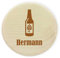 Glasabdeckung Holz Wunschname (z.B. Hermann) - mit Bierflasche