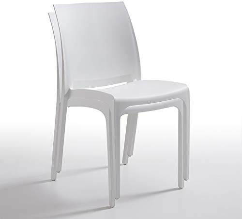 BICA Volga Stuhl, White, 46 x 54 x 80 cm, Weiß, 2 Stück