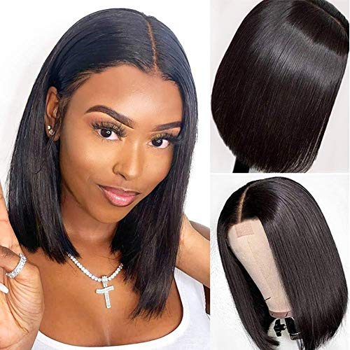 PORSMEER Bob Perücke schwarz Kurze Gerade lace hairline front wig Synthetische Haar Cosplay Tägliche Party Perücke für Frauen Natürliche Wie Echthaar